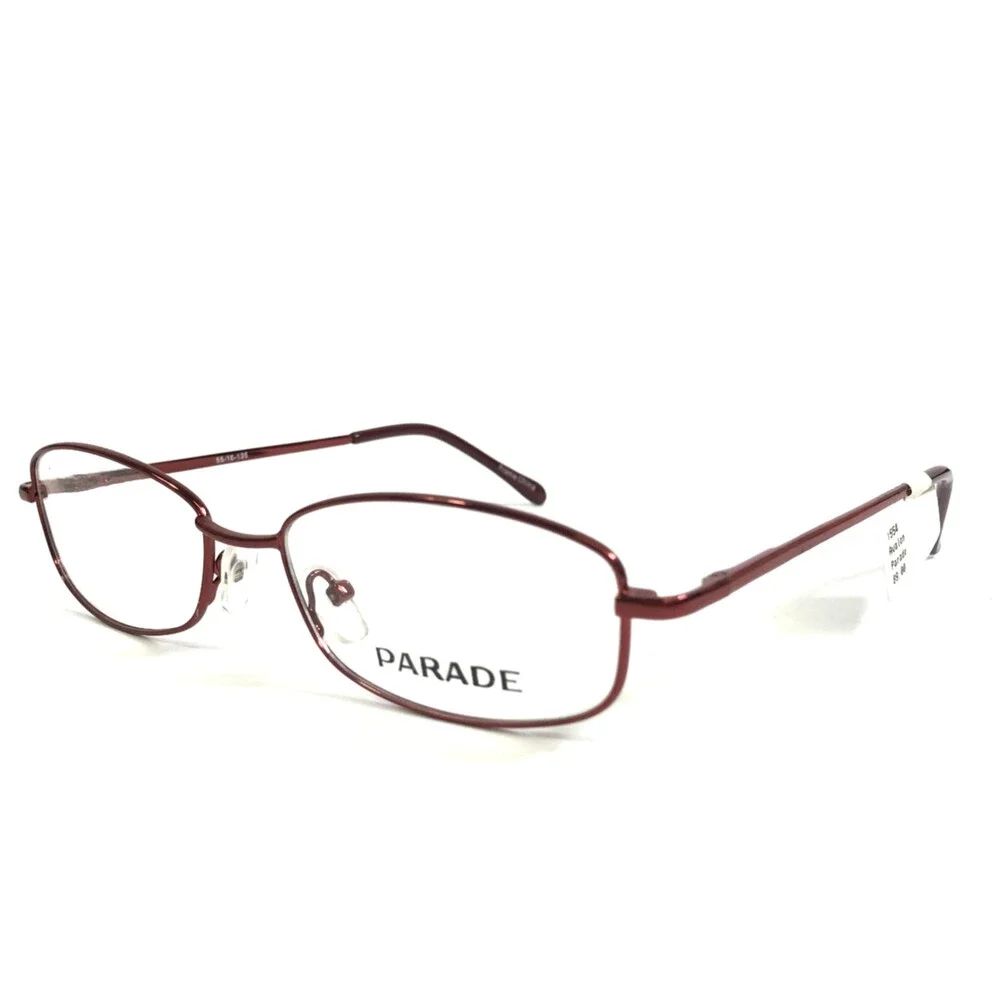 Parade Eyeglasses Frames 1554 WINE Red Rectangle Wire Rim 55-16-135